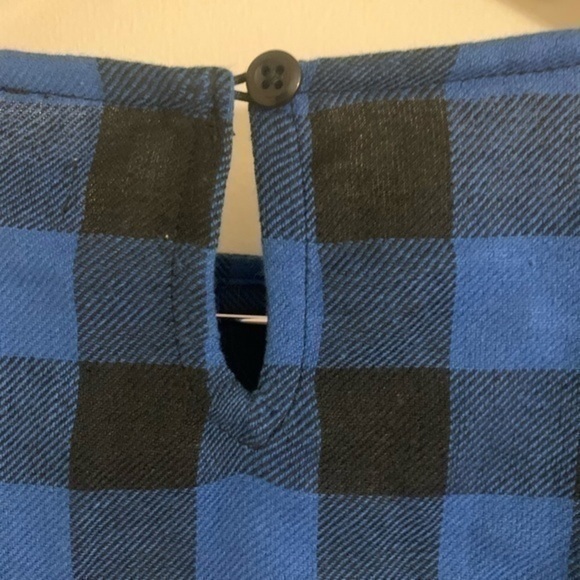 Nasty Gal Gingham Puff Sleeve Blouse Blue Sz 6 - Picture 10 of 10